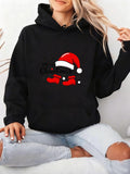 Women's Hoodie Merry Christmas With Red Santa Hat And Festive Holiday Cheer Boot