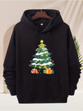 Men's Hoodie Glowing Lights And Wrapped Gifts Under Festive Christmas Tree