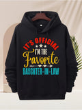 Men's Hoodie Its Official Favorite With Colorful Playful Typeface Daughter In Law
