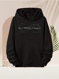 Men's Hoodie Einstein Equation Surrounded By Mathematical Symbols Blackboard Chalk Formula