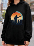 Women's Hoodie Cooler Sunset Silhouette With Vintage Style Radiant Horizon Figure