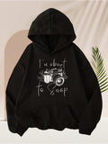 Men's Hoodie Im About To Snap Vintage Camera With Botanical Accents Around Center Camera