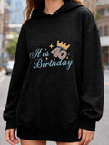 Women's Hoodie It Is Birthday Sparkling Gold Crown Over Number Forty Hoodie