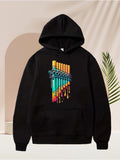 Men's Hoodie Vivid Liquid Colors Flowing Down Melodic Music Instrument Panpipe