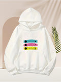 Men's Hoodie Colorful Brush Strokes With Playful Design At Center Hoodie