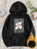 Women's Hoodie Radiant Minimalist Petals With Pink Center Framed Within Graphic Flower