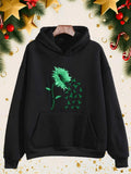 Men's Hoodie Green Blossoming Sunflower With Flying Butterflies Flower