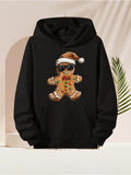 Men's Hoodie Holiday Cookie Gingerbread Wearing Sunglasses Among Festive Decorations Gingerbread Man