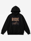 Men's Hoodie Ride With Vintage Motorcycle On Open Road Adventure Hoodie