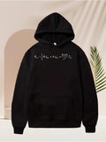 Men's Hoodie Black Cotton Hoodie With Einstein Relativity Formula Physics Equation