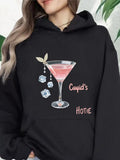 Women's Hoodie Cupid's Hottie Glamorous Drink With Sparkling Ice Cubes Glass