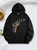 Women's Hoodie Colorful Dandelion Seeds Floating With Birds In Motion Hoodie