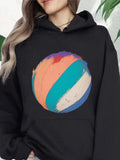 Women's Hoodie Colorful Brush Strokes Forming An Artistic Painted Abstract Circle