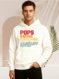 Men's Hoodie Pops Knows Everything Lettering In Vibrant Colors On White Hoodie