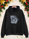 Men's Hoodie Georgia State Silhouette With Peach Outline And Simple Lettering