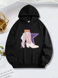 Women's Hoodie Purple Star With Shining White Cowboy Boots Legs