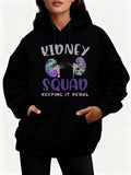 Women's Hoodie Kidney Squad Keeping It Renal Surreal Galaxy Pattern Anatomical Kidneys Hoodie