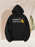 Men's Hoodie Sorry Tooted With Yellow Saxophone Illustration Hoodie