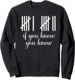 Men's Hoodie If You Know You Know Marked Days With Tally Counting Lines Sweatshirt