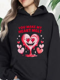Women's Hoodie You Make My Heart Melt With Dripping Pink Melting Hearts Artwork Heart