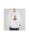 Men's Hoodie Rainbow Gradient Radiance With Horizontal Symmetrical Colors Christmas Tree