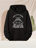 Men's Hoodie I Used To Play Football With Crossed Fishing Rods And Lively Sporty Atmosphere Hoodie