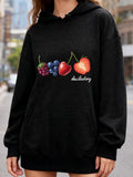 Women's Hoodie Delicatory Juicy Fruits With Shiny Berries Grapes Cherries Strawberry Hoodie