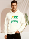 Men's Hoodie Luck With Horseshoe Among Clover Leaves Hoodie