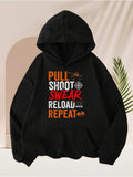 Men's Hoodie Pull Shoot Swear Reload Repeat With Basketball Icon Hoodie