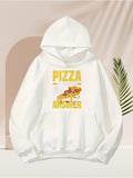 Men's Hoodie Pizza Is The Answer Melting Cheese Topping On Sliced Pepperoni Pizza