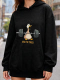 Women's Hoodie And Im Tired Funny Duck Lifting Heavy Barbell Gym Hoodie