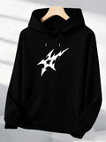 Men's Hoodie Edgy Graphic Lightning Bolt Surrounded By Bold Contrast Shape