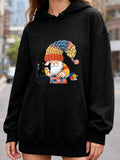Women's Hoodie Colorful Winter Gnome With Knitted Hat Holding Paint Palette