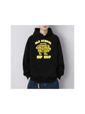 Men's Hoodie Old School Yellow Boombox With Bold Lettering Surrounded By Retro Accents