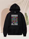 Men's Hoodie Bingo Bling Colorful Game Card With Numbers And Stars Bingo Card