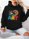 Women's Hoodie Art With Paint Palette Rainbow Splashing Colors Hoodie