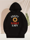 Men's Hoodie Crazy Donut Lady With Baked Sprinkles Patterned Glazed Donut