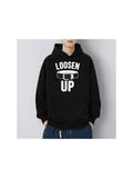 Men's Hoodie Loosen Up Cartoon Style Belt Illustration Hoodie