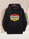 Men's Hoodie Best Ever Retro Badge Design With Textured Letters Brian