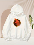 Men's Hoodie Scorching Blaze With Flying Fiery Ping Pong Paddle