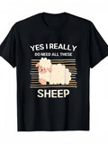 Men's Hoodie Yes I Really Do Need All These Adorable Cartoon Animals With Fluffy Wool Sheep