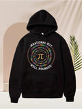 Men's Hoodie Irrational But Well Rounded Colorful Numbers Pi Symbol Hoodie