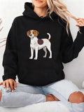 Women's Hoodie Standing Brown And White Dog Among Gentle Sunshine Shadows Hoodie
