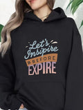 Women's Hoodie Lets Inspire Before Expire Playful Typography With Colorful Blocks Hoodie