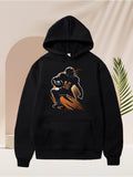 Men's Hoodie Dynamic Motion With Fire Trails Behind Powerful Athlete