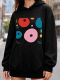 Women's Hoodie Colorful Geometric Abstract Shapes With Bright Playful Circles Pattern Hoodie