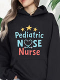 Women's Hoodie Three Golden Stars With Colorful Pediatric Nurse Lettering Hoodie