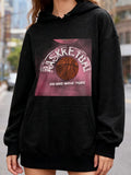 Women's Hoodie Basketball Court Under Stadium Lights With Motivational Lettering Basketball