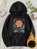 Women's Hoodie Warm Spring Day With Decorative Leaves And Delicate Floral Flower