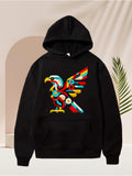 Men's Hoodie Colorful Geometric Shapes Forming A Stylized Vibrant Eagle